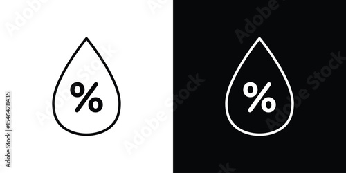 Humidity icon in black. flat graphic vector icon