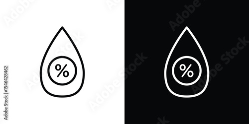 Humidity icon in black. flat graphic vector icon