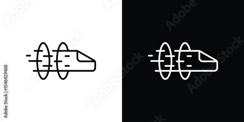 Hyperloop icon in black. flat graphic vector icon