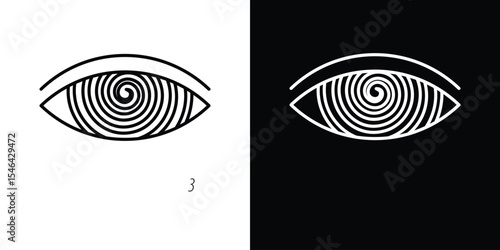Hypnotic icon in black. flat graphic vector icon