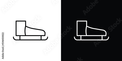 Ice skating icon in black. flat graphic vector icon