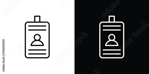 ID card icon in black. flat graphic vector icon