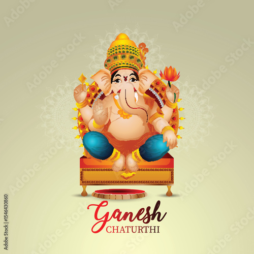 Happy ganesh chaturthi vector illustration of lord ganpati