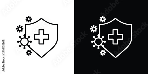 Immune system icon in black. flat graphic vector icon