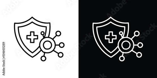Immune system icon in black. flat graphic vector icon