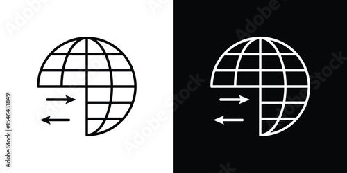 Import-export icon in black. flat graphic vector icon