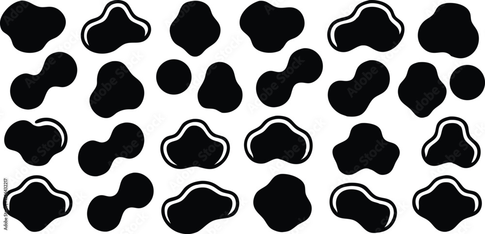 Fototapeta premium Abstract Black Shapes for Modern Design Projects