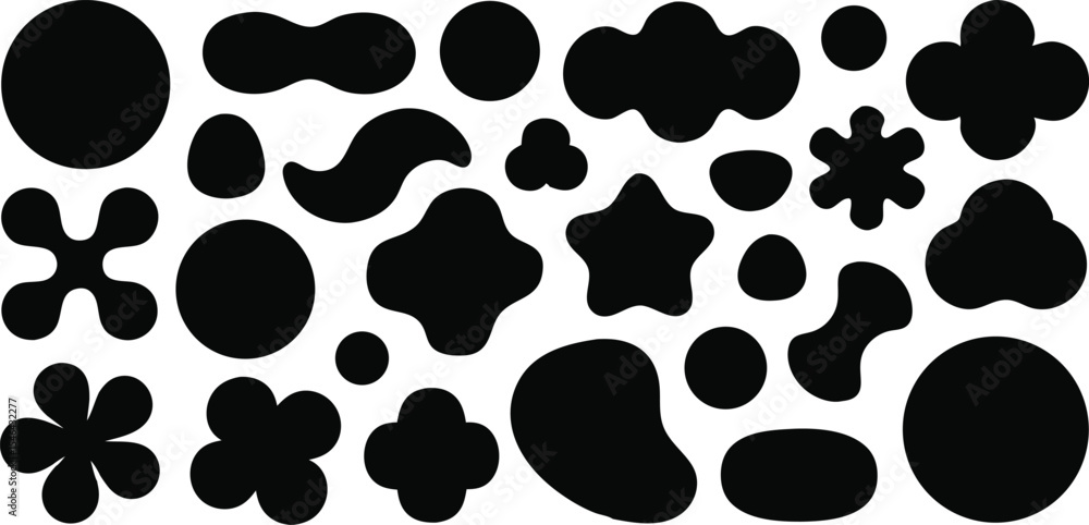 Fototapeta premium Creative Black Shapes for Modern Design Projects