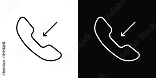 Incoming Call icon in black. flat graphic vector icon