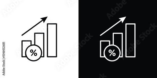 Increase rate icon in black. flat graphic vector icon