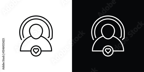 Influencer icon in black. flat graphic vector icon