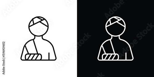 Injuries icon in black. flat graphic vector icon