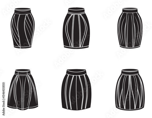 pencil skirt sketch icon silhouette vector illustration