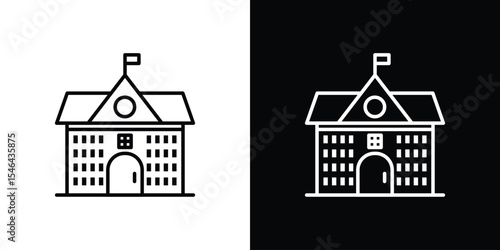 Institution icon in black. flat graphic vector icon