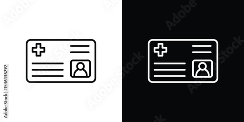 Insurance card icon in black. flat graphic vector icon