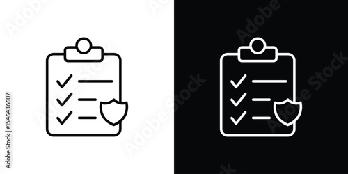 Insurance policy icon in black. flat graphic vector icon