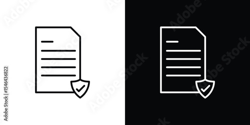 Insurance policy icon in black. flat graphic vector icon
