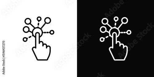 Interactive icon in black. flat graphic vector icon