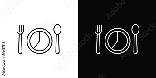 Intermittent fasting icon in black. flat graphic vector icon