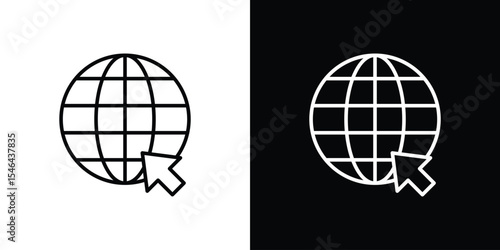 Internet icon in black. flat graphic vector icon