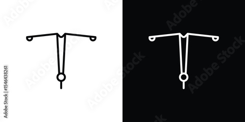 Intrauterine device icon in black. flat graphic vector icon