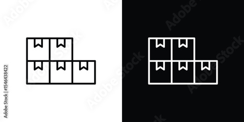 Inventory icon in black. flat graphic vector icon