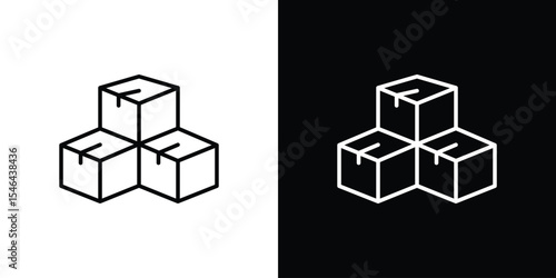 Inventory icon in black. flat graphic vector icon