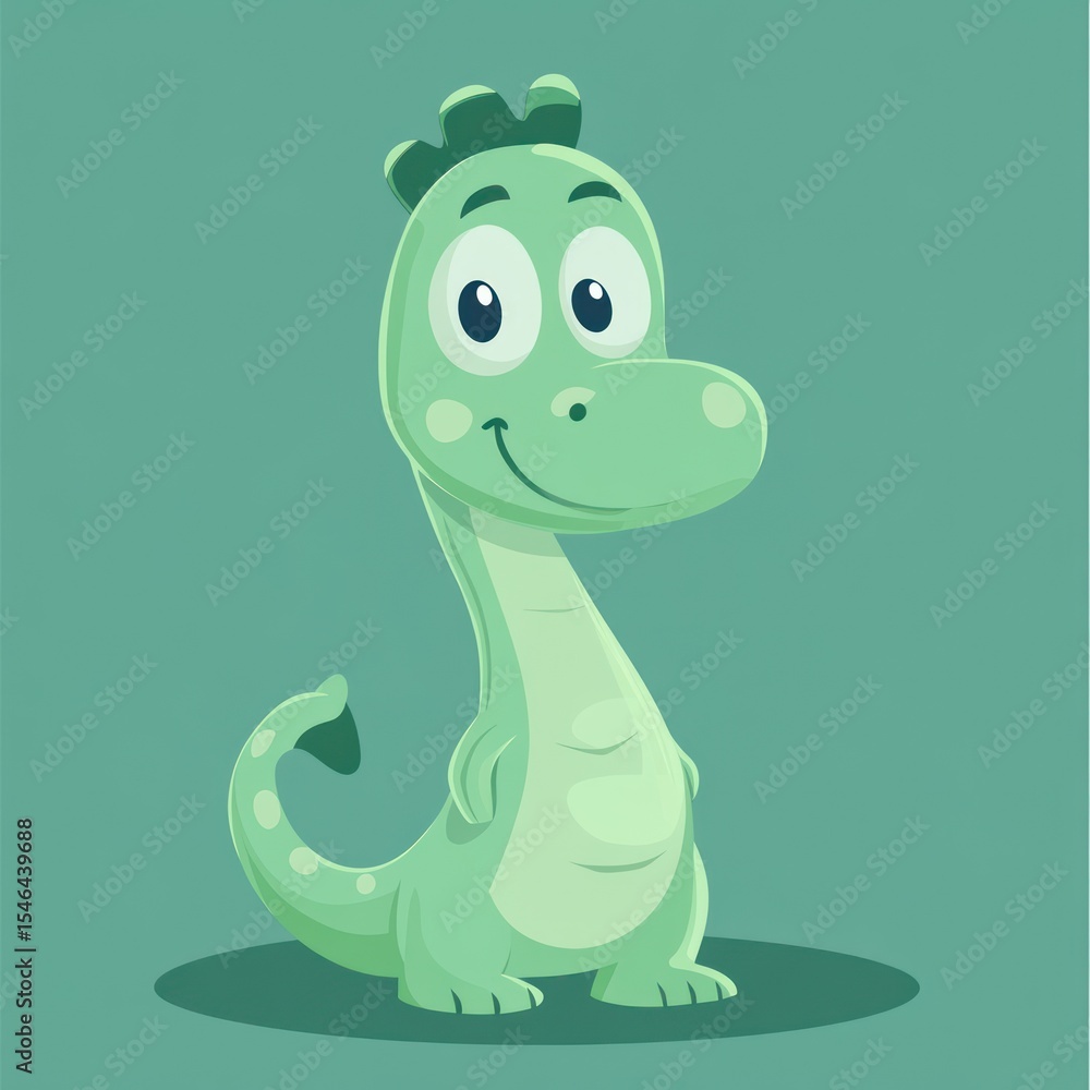 Obraz premium Cartoon dinosaur, cute, friendly