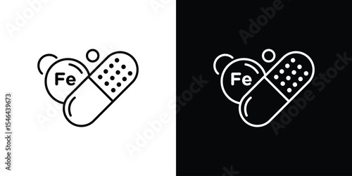 Iron capsule icon in black. flat graphic vector icon