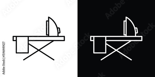 Ironing board icon in black. flat graphic vector icon
