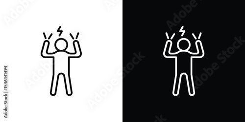 Irritated human icon in black. flat graphic vector icon