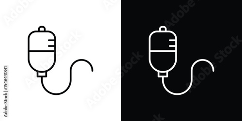 IV bag icon in black. flat graphic vector icon