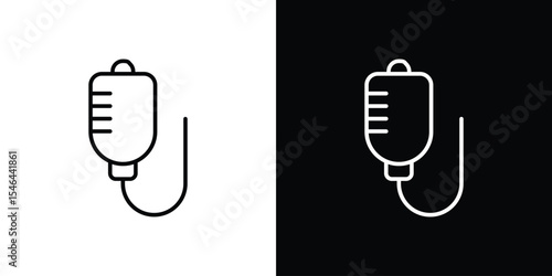 IV bag icon in black. flat graphic vector icon