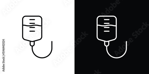 IV drip icon in black. flat graphic vector icon
