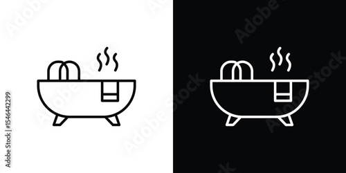 Jacuzzi icon in black. flat graphic vector icon