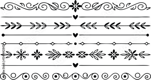 Elegant hand drawn dividers and decorative borders
