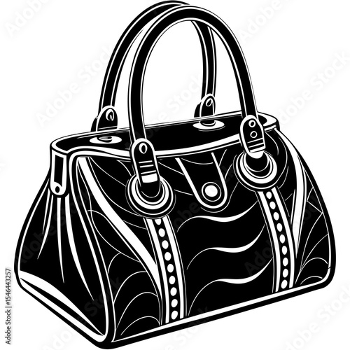 Fashionable handbag isolated on white background