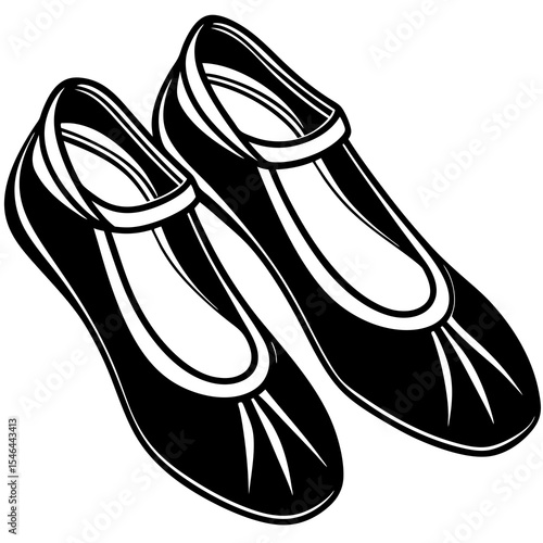Pair of mary jane shoes isolated on white background