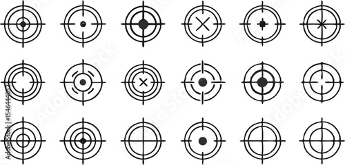 Hand drawn collection of target sight icons