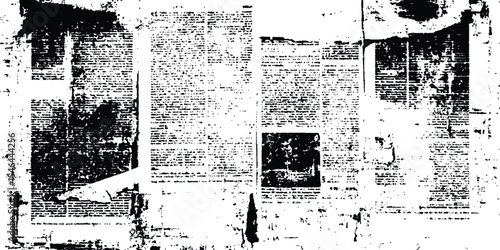 Vector old white newspaper paper grunge vintage background. Vector newspaper paper grunge vintage black and white poster with the words. Vector newspaper or magazine clippings