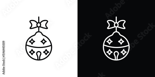 Jingle bell icon in black. flat graphic vector icon