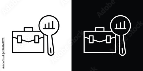 Job analysis icon in black. flat graphic vector icon