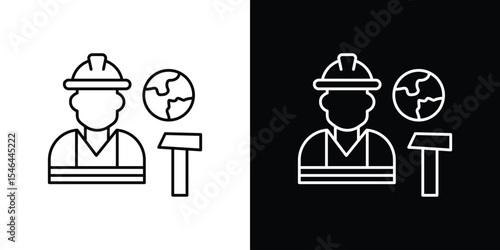 Job for immigrants icon in black. flat graphic vector icon