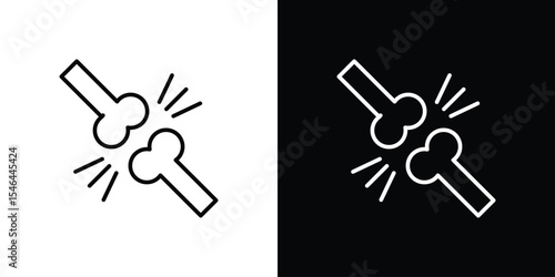 Joint icon in black. flat graphic vector icon