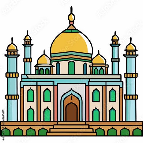 Grand Mosque on white background