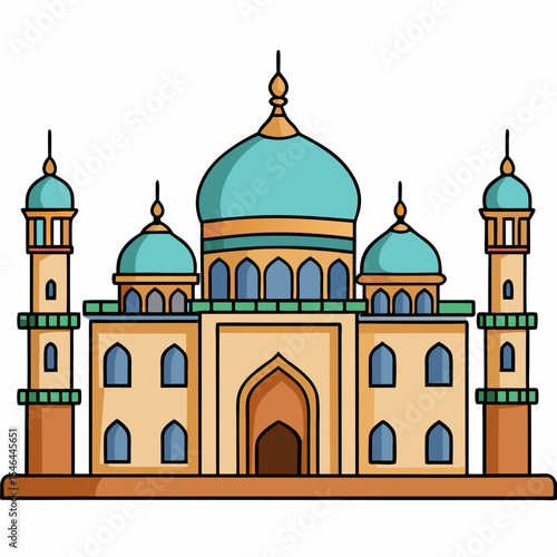 Grand Mosque on white background