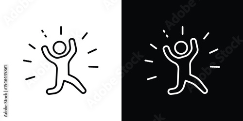 Joy icon in black. flat graphic vector icon