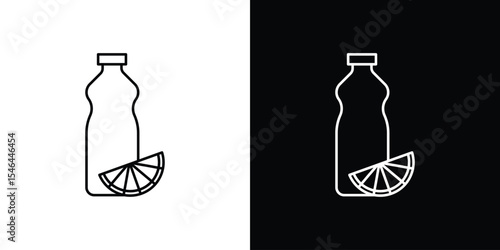 Juice bottle icon in black. flat graphic vector icon