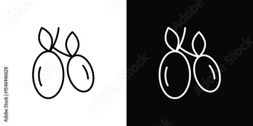 Jujube icon in black. flat graphic vector icon