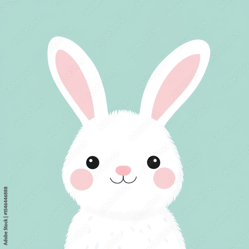 Obraz premium Cute white rabbit face